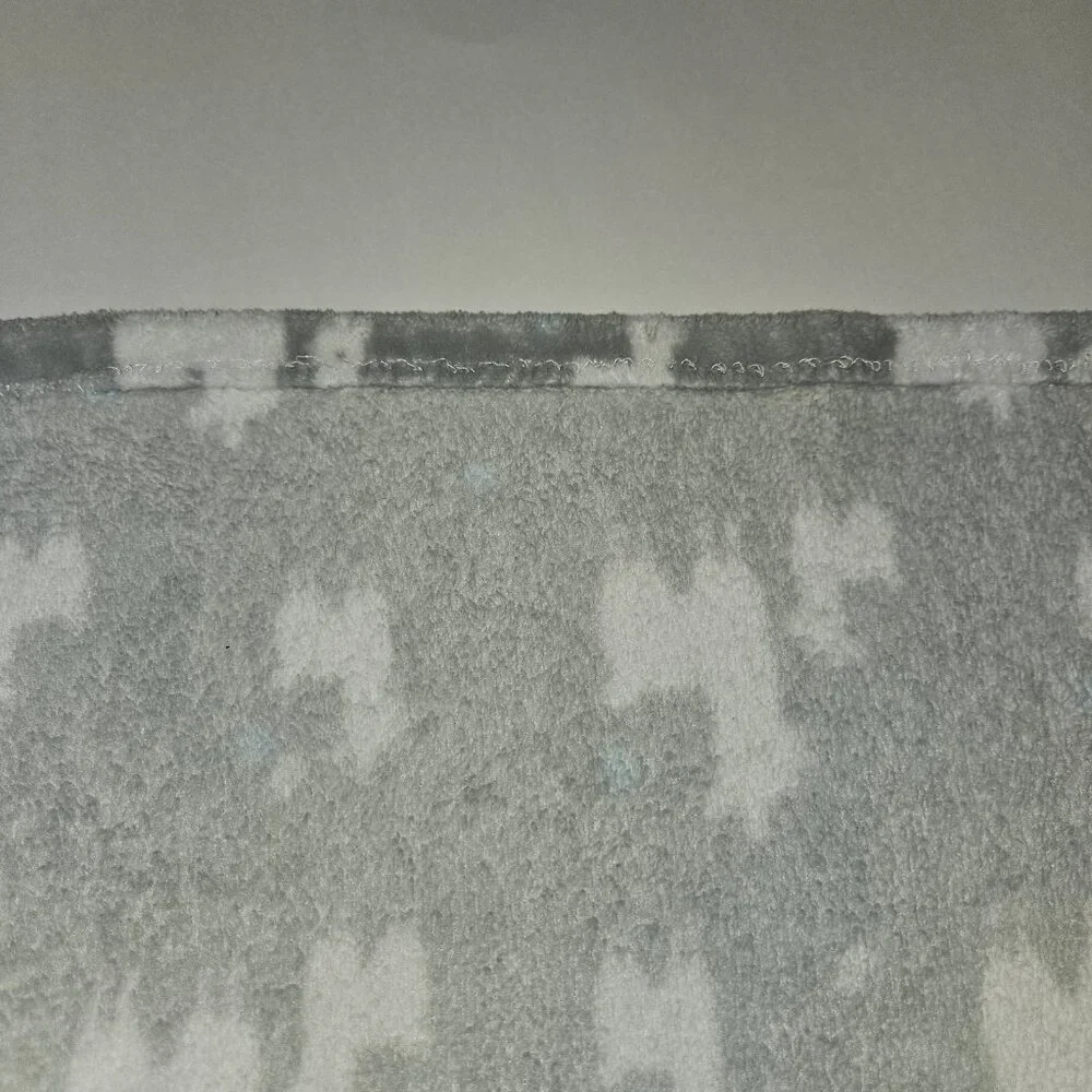Blankets & Beyond Llama Alpaca Fleece Baby Blanket Gray White 26x30